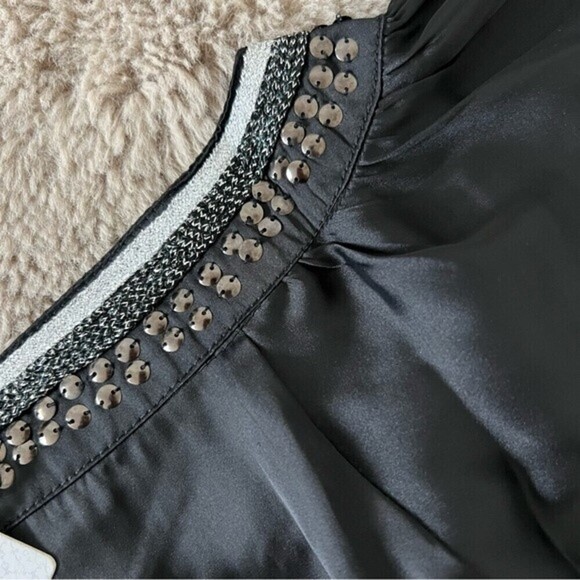 NWT Lucy Paris Flowy Black Flutter Sleeves Boho BlouseTop SZ Medium - Picture 10 of 14